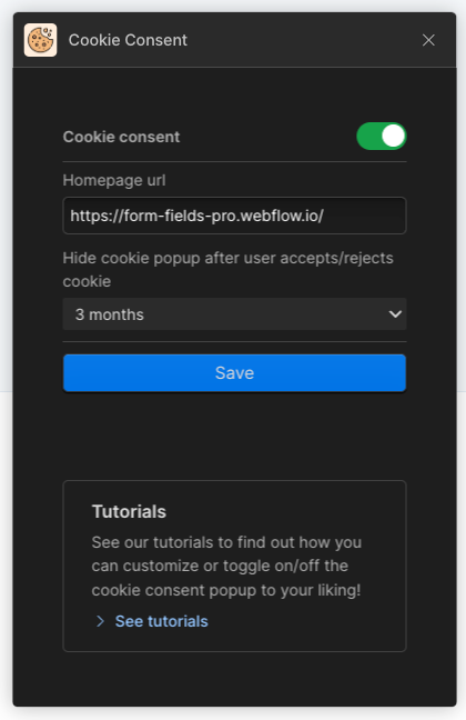 demo - Cookie consent