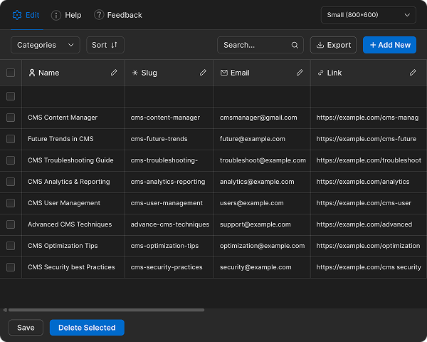 Multiple Items Editing
