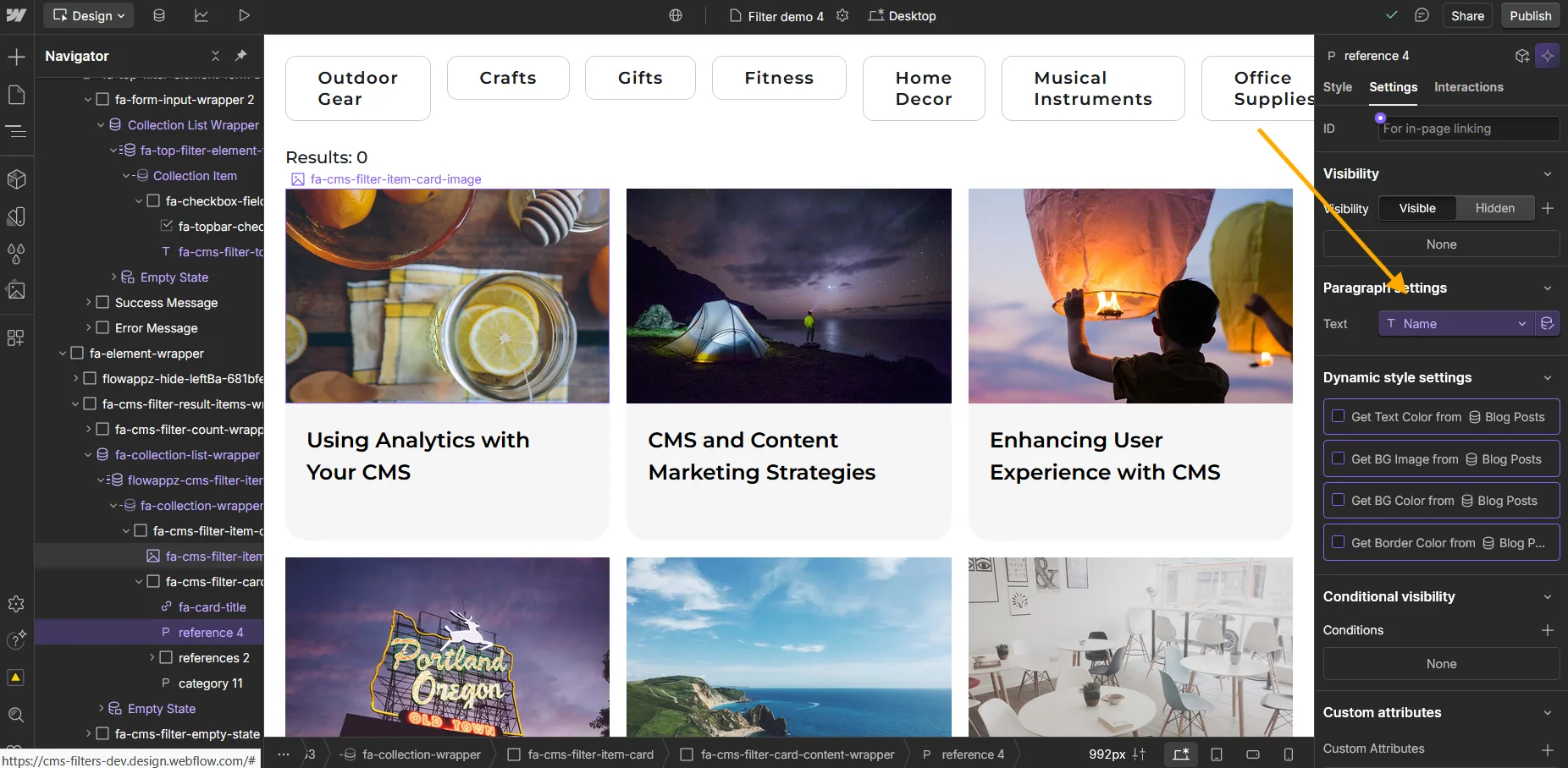 Successfully bound the CMS field with text element