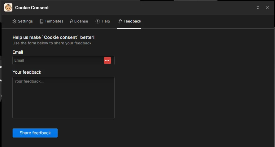 Feedback — screenshot 1