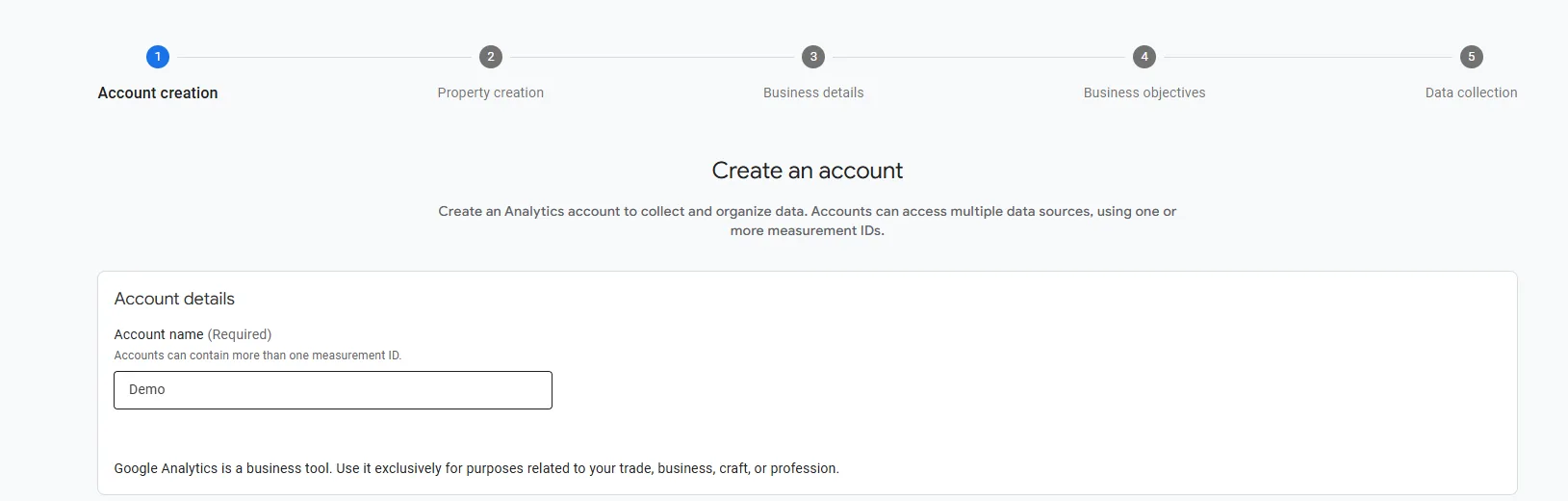 Google Analytics Setup — screenshot 1
