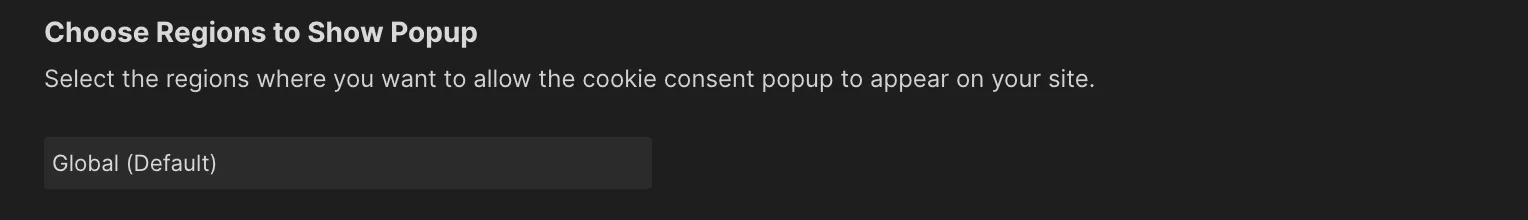 Choose Regions to Show Popup — screenshot 1