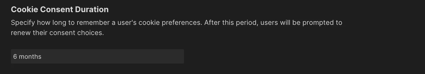 Cookie Consent Duration — screenshot 1