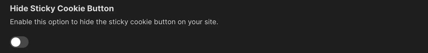 Hide Sticky Cookie Button — screenshot 1