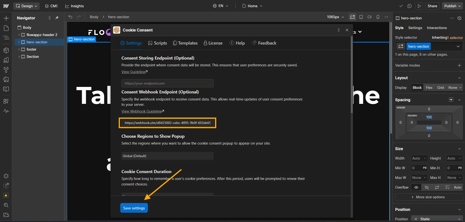 Webhook Consent Storing Setup Guide — screenshot 1