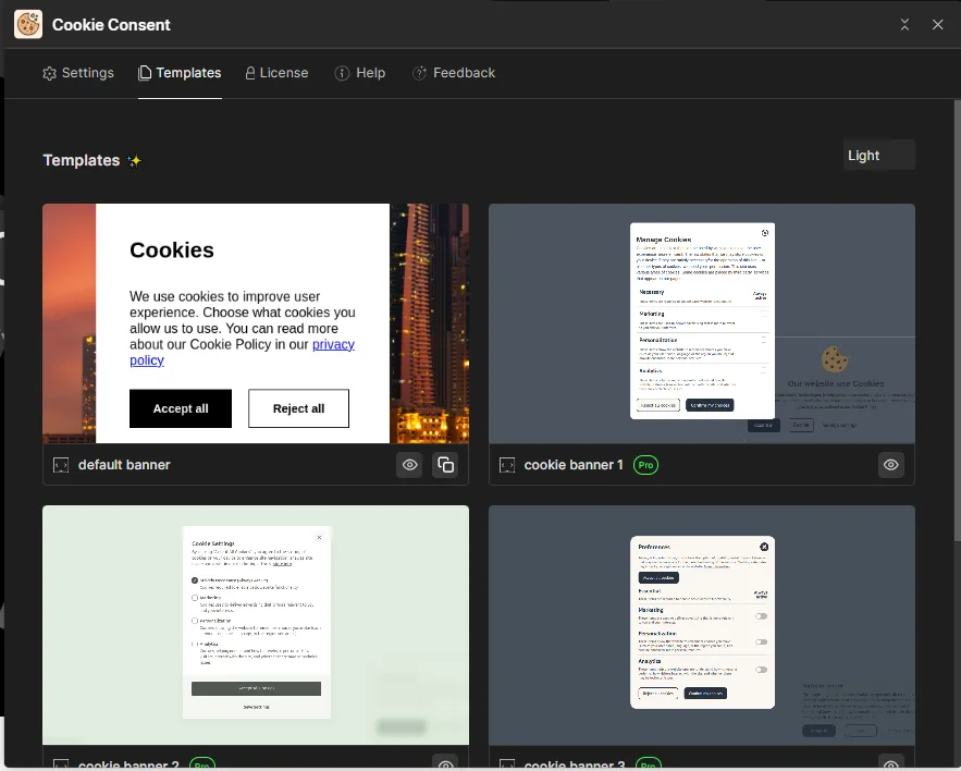 Templates — screenshot 1