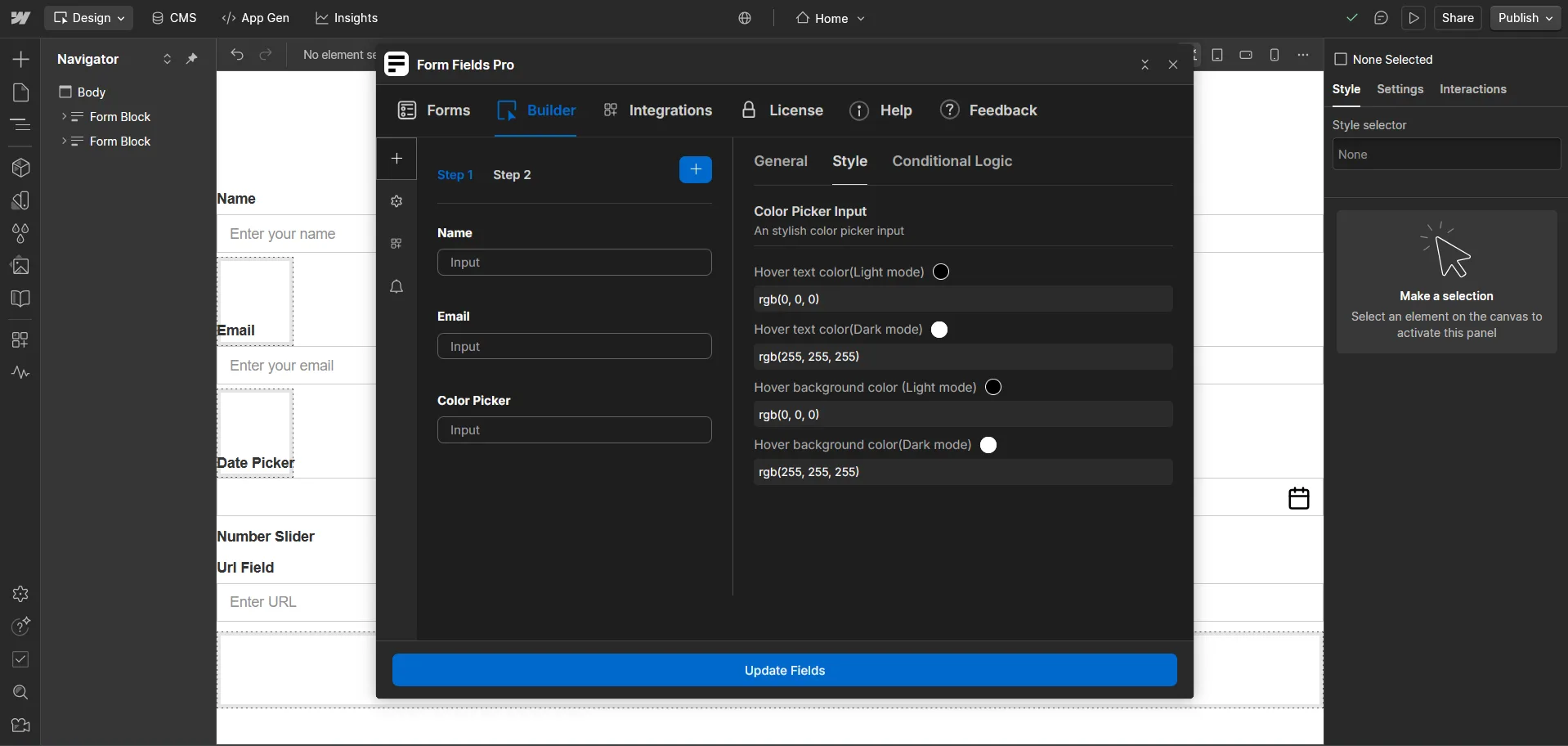Color Picker Input — screenshot 2