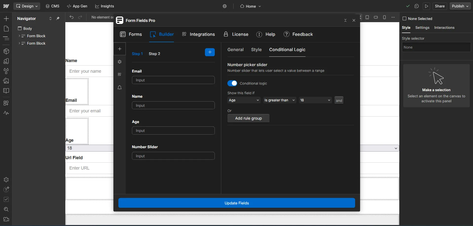 Using Conditional Logic — screenshot 1