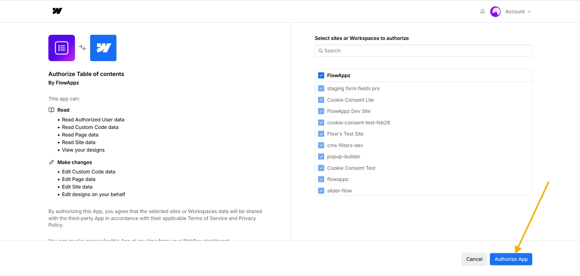 Installing Table of Contents — screenshot 3