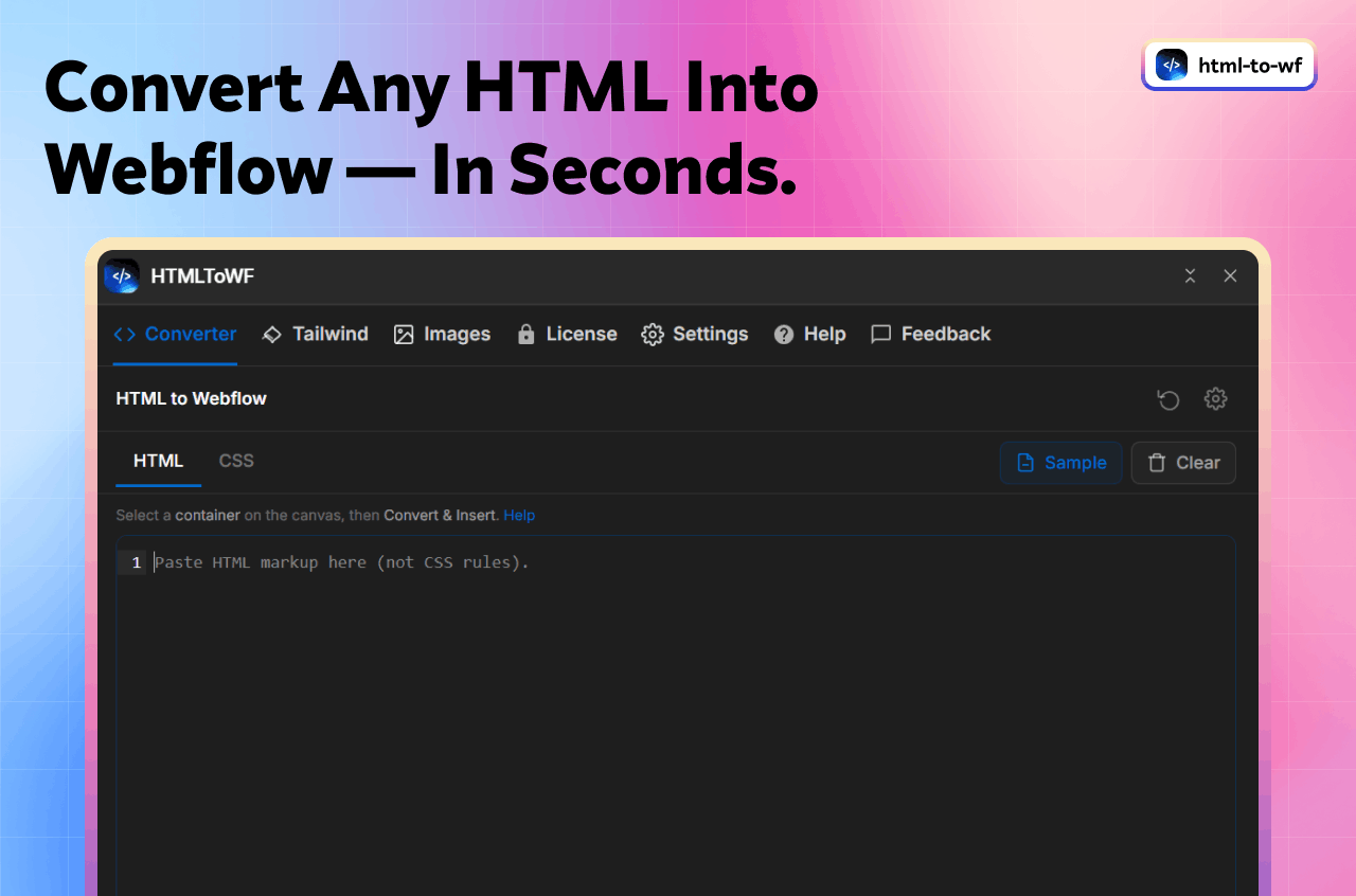 HTMLtoWF for Webflow